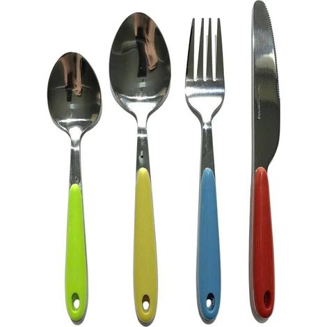Set 24 Posate In Acciaio Inox Servizio Da Tavola Per 6 Persone Color Mix (1/2)