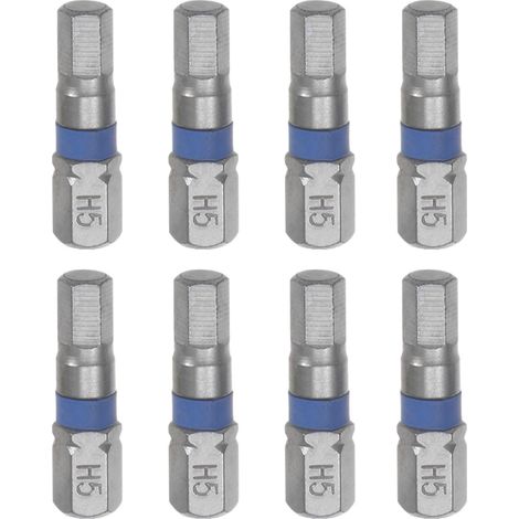 8pcs H5 Hex Tournevis Morceau 5mm 1/4" Hex Tige 1" Longueur (1/5)