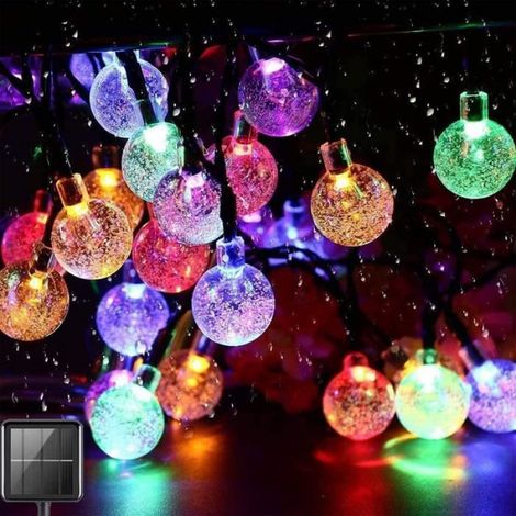 Guirlande Lumineuse Solaire, 100 LED Guirlande Lumineuse Couleur Extérieure et Interieur IP65 Etanche 8 Modes, USB Boules366 (1/4)