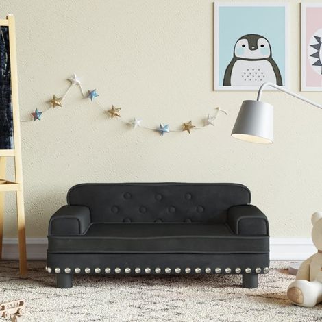 Canapé pour enfants Canapé Sofa scandinave noir 70x45x30 cm velours 79433 (1/5)