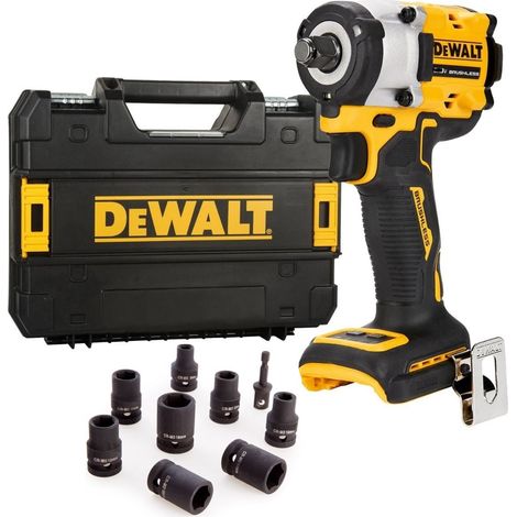 Dewalt 18v XR DCF921N Brushless 1/2"" Torque Wrench + Tstak Case + 9PC Socket Set (1/5)