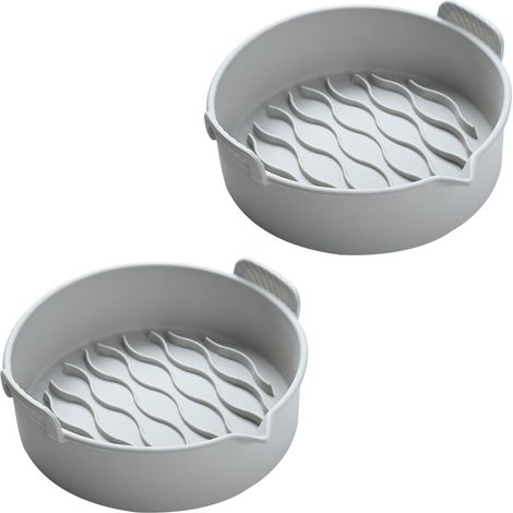 Almohadillas de silicona para freidora de aire, 2 unidades, color gris, 19,8 cm (7,8 pulgadas)