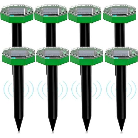 Ultraschall-Solar-Mäuseabwehrgerät, 8er-Pack, Solar-Abwehrgerät für den Außenbereich