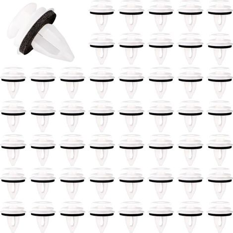 50 piezas de sujetadores para molduras de carrocería de automóvil, clips de fijación universales, remaches de plástico con amortiguación de esponja, para paneles de puertas de automóviles.