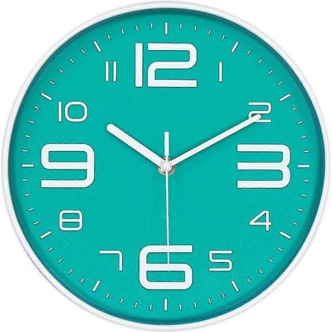 Horloge murale moderne, 30 cm (12 pouces), chiffres 7D, silencieuse, à quartz, fonctionne sur piles, ronde (1/5)