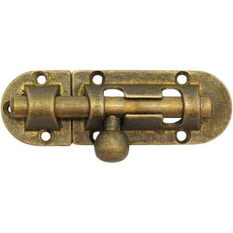 Boucle de verrou à barillet en cuivre antique, loquet de porte vintage en laiton massif épais avec vis, quincaillerie pour meubles (1/5)