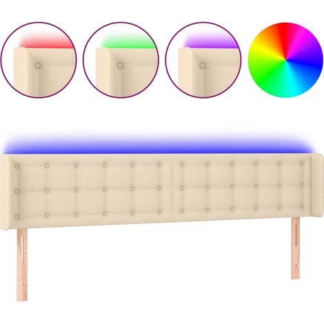 Maison Exclusive - Testiera a LED Crema 163x16x78/88 cm in Tessuto (1/5)