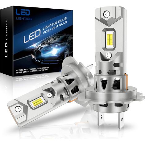 Ampoules H7 LED 24000LM, 6500K Blanc Froid Puissance Lampes LED H7 Feux de Croisement/Feux de Route, Plug and Play, Pack de 2 (1/5)