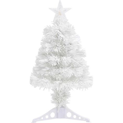 vidaXL Árbol de Navidad artificial con luces fibra óptica blanco 64 cm (1/2)