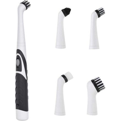Brosse de nettoyage électrique Super Sonic Scrubber avec 4 têtes de brosse pour joints domestiques, sols, baignoires, douches, carrelages, salles de bains et surfaces de cuisine