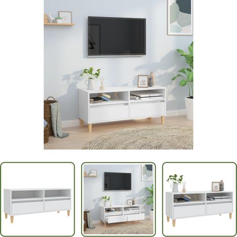 TV-Schrank Weiß - TV-Schrank Weiß 100x34,5x44,5 cm Holzwerkstoff (1/5)