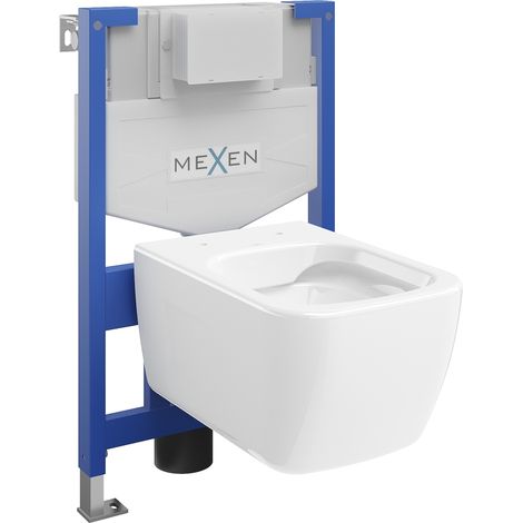 Ensemble WC encastré Mexen stela Fenix XS-F avec cuvette WC Margo, blanc brillant - 6803342XX00 (1/3)