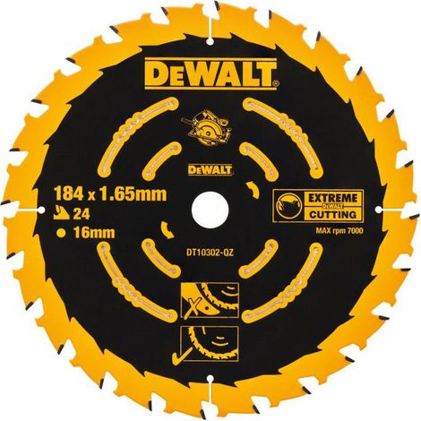 DEWALT Kreissägeblatt Handkreissäge 184/16 mm 24WZ DT10302-QZ