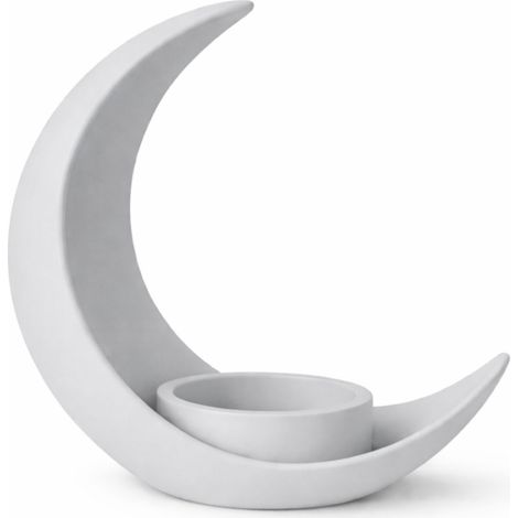 Pot de fleurs gris en forme de demi-lune, cache-plante décoratif (1/3)