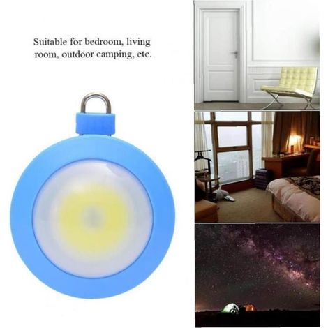 Lanterne Camping - Lampe LED Rond Avec Aimant - Pour Tente Extérieur Randonnée - 8 x 8 x 4,3 cm - 1 Pièce (1/4)