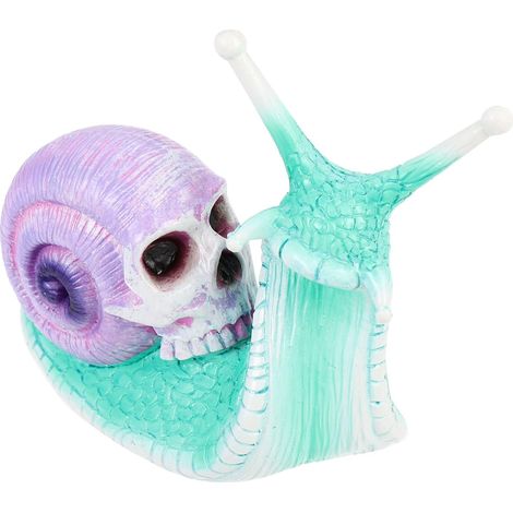 Halloween-Gartenornament aus Kunstharz, Totenkopf-Schnecken-Statue für drinnen und draußen, 1 Stück – Grün (1/4)