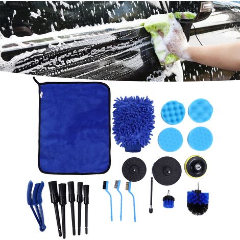 Kit de nettoyage de brosses pour perceuse électrique, ensemble de 21 pièces comprenant des brosses détaillées pour le lavage des grilles d'échappement et de la climatisation automobile. (1/5)