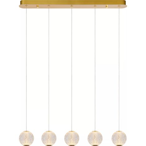 Lampada a sospensione Cintra sfere acrilico oro LED 21W Lucide (1/5)