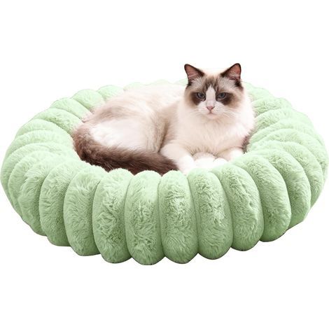 Blumen Katzen- und Hundebett, waschbares Kunstpelz-Haustierbett, rutschfeste und wasserdichte Unterseite, geeignet für Katzen und kleine Hunde mit einem Gewicht von bis zu 22 Pfund, Größe: 28,8 Zoll x