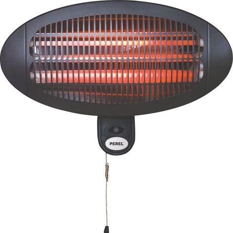 Elektrischer Terrassenstrahler, Wandheizstrahler mit 3 Heizstufen 2000 Watt