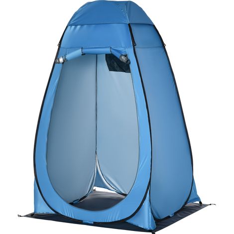 Tenda da spiaggia e campeggio blu con porta a cerniera, 126x124x189 cm, incluse borsa per trasporto