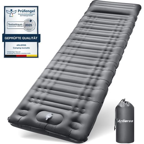 Matelas de Camping avec Pompe à Pied, Épaisseur Améliorée 12cm/4.7inch Tapis de Couchage Autogonflant, Randonnée avec Oreiller,Ultraléger Imperméable pour Sac à Dos,Tente (1/5)