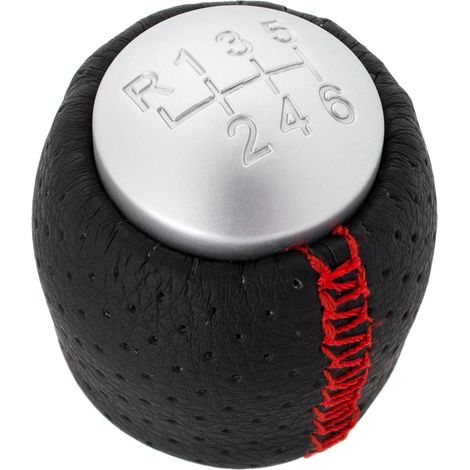 Pomo de cambio de marchas Alfa Romeo 159 05-11 NEGRO + PLATA 6 VELOCIDADES (1/5)