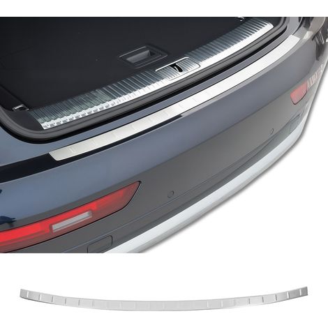 Protection Seuil de Pare-Chocs arrière - Compatible avec Audi Q5 mk2 2017-2023 - Couverture de Seuil de Coffre - Bande Seuil de Chargement - Style élégant - en Acier INOX Chromé Brossé