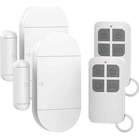 2pcs Alarme de Porte et Fenêtre Capteur sans Fil Magnétique avec 2 Télécommandes pour Système de Sécurité Maison Sécurité Enfants-Antivol Contre Cambriolage Détecteurs 130dB Sirène