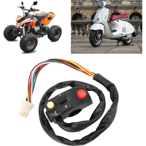 7/8" Motorrad-Lenkerschalter aus Aluminiumlegierung mit 22mm Befestigungsloch, Universalschalter, Hupenknopf, Blinkerschalter, DC 12V elektrisches System. (1/5)
