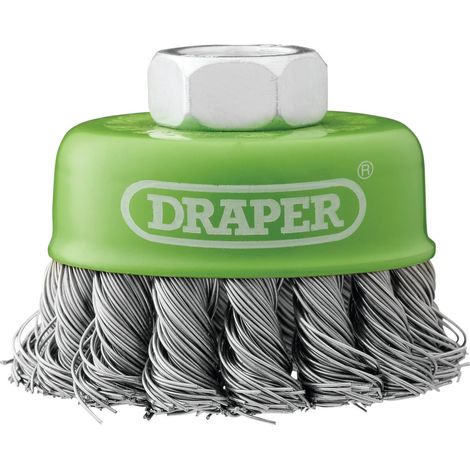 Draper 08053 Stainless-Steel Twist-Knot Wire Cup Brush, 65mm, M14