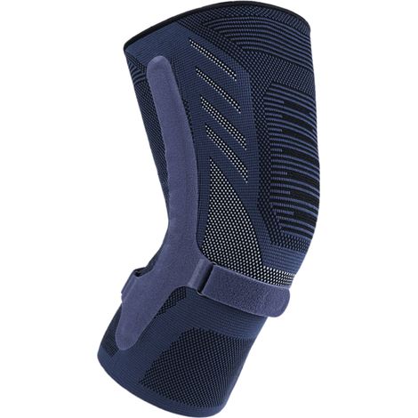 Genouillères de compression respirantes en maille antidérapante avec stabilisateurs à ressort double face, taille L, bleu marine (1/5)