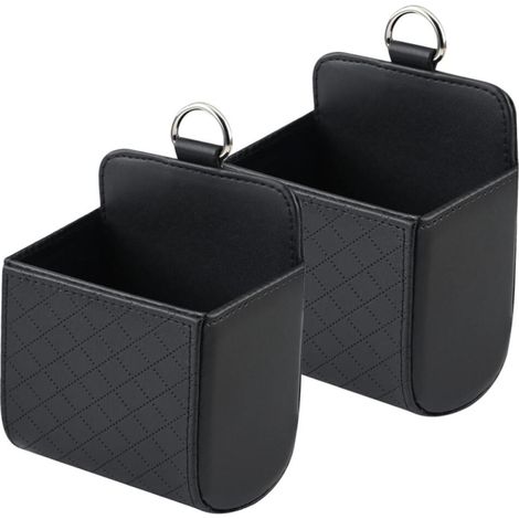 2 Pièces Boîtes de Rangement, Sortie D'aération Organisateur Sac, Sac de Rangement Universel en Cuir PU pour Clés Monnaie Stylos Lunettes Dépôt de Billets (1/5)