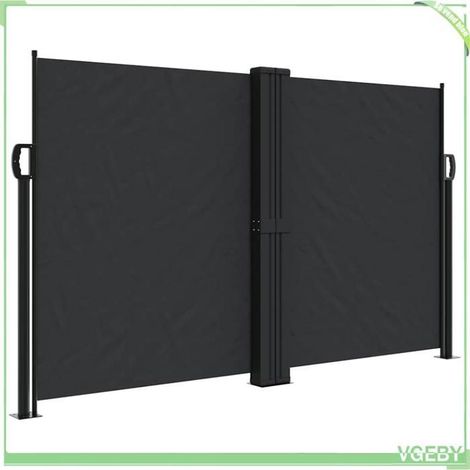 Auvent latéral rétractable - FAFEICY - 4004714 - 140x1000 cm - Noir - Anti-UV et imperméable (1/5)