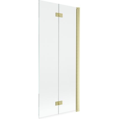 Mexen Mist mampara de ducha de 2 hojas derecha 80 x 150 cm, transparente, dorado cepillado - 8A9-080-002-55-00-P (1/5)