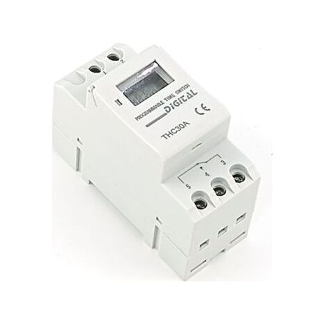 Minuterie Numérique sur Rail DIN 220V - Contrôleur Temporel Programmable pour Tableau Électrique Domestique (1/2)