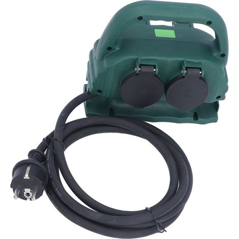Multiprise de jardin 16 A 3680 W, 4 prises, étanche IP44, piquet de terre avec poignée et câble de 2 m (1/5)