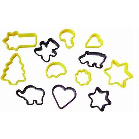 STAMPO TAGLIA BISCOTTI 12 DECORI FORME MISTI IN PLASTICA PRA 490400 (1/2)
