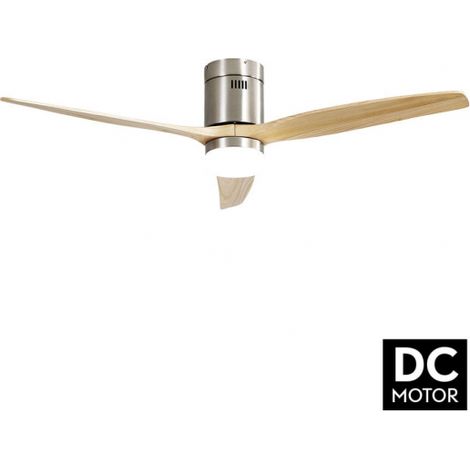 DC-Deckenventilator 18 W Nickel Aguilon 3 Flügel aus Buche