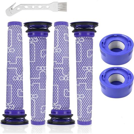 Filtri di ricambio per aspirapolvere Dyson V8 V7 Absolute Animal Motorhead, 2 filtri HEPA, 4 prefiltri, filtri di ricambio per aspirapolvere Dyson V7, V8, sostituisce 965661-01 e 967478-011 (1/5)