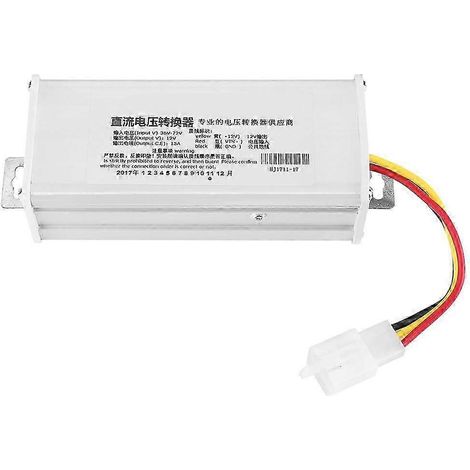 Adaptateur convertisseur DC 36V-72V vers 12V 15A 180W compatible avec les systèmes intelligents de batteries de scooters électriques. (1/5)