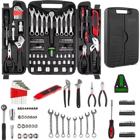 Cassetta degli attrezzi da 95 pezzi, valigetta portautensili portatile con kit di cacciaviti, set di bussole, kit di attrezzi per riparazioni fai da te per casa o garage (1/5)