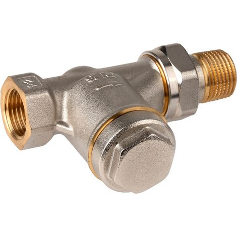 Rücklaufverschraubung Veramax Messing vernickelt, Durchgang, 1/2'' (1/3)