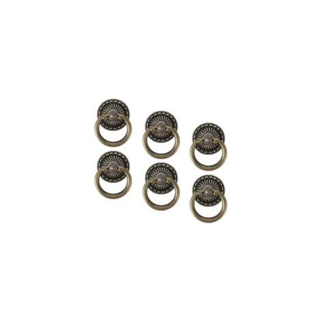 6 Stück Vintage-Möbelgriffe, Vintage-Schubladenknöpfe, Schranktürknöpfe, antike Kommodengriffe, Retro-Schubladengriffe aus Zinklegierung in Bronze-Optik, Vintage-Möbelgriffe für Küchenschränke