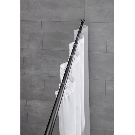 Kleine Wolke Federstange für Duschvorhang 125 - 220 cm - Ø 21 mm schwarz
