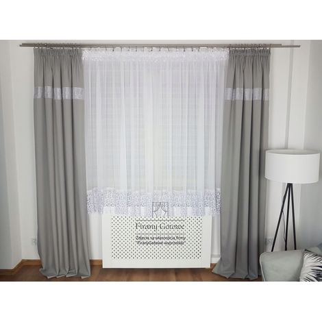 Tenda pronta all'uso con pizzo guipure 30 cm (1/4)
