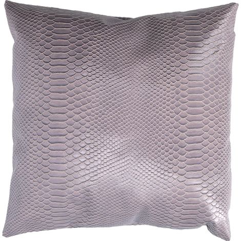 Cuscino ecopelle grigio quadro cm 38x38h38
