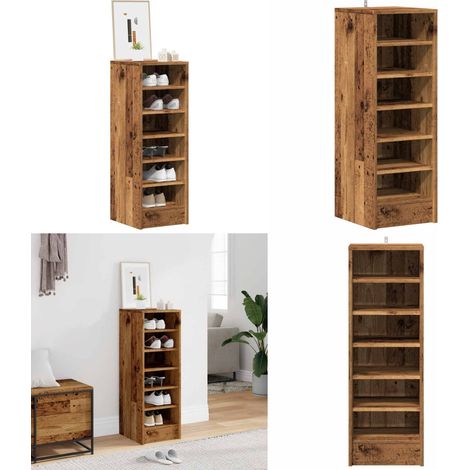 vidaXL Schuhschrank Altholz-Optik 32x35x92 cm Holzwerkstoff (1/5)