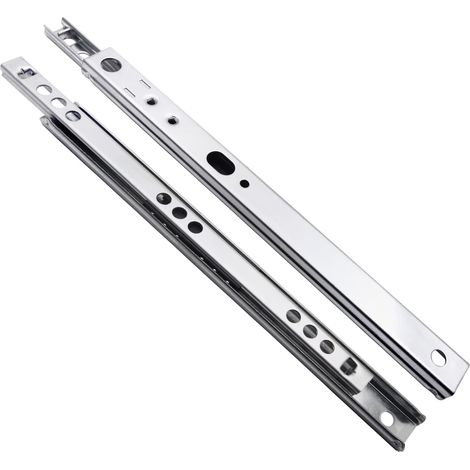 1 Paar Schubladenführungen, Teilauszug, mit Rollen, Teilauszug-Schubladenschienensystem (17 mm x 400 mm)