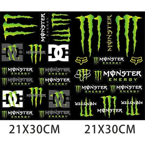 Autocollants Monster Energy pour moto de course et casque